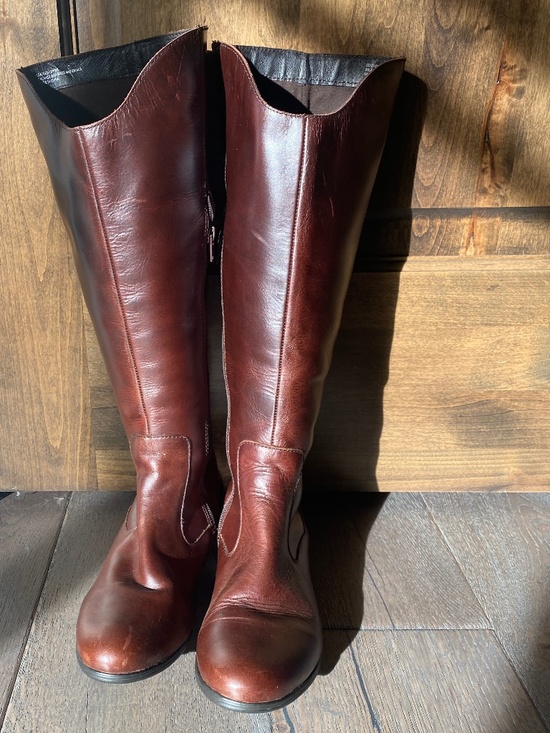 Born Shoes - Born Donya Brown Leather Tall Boots Women’s SIZE 10 Riding B73706 CQH12